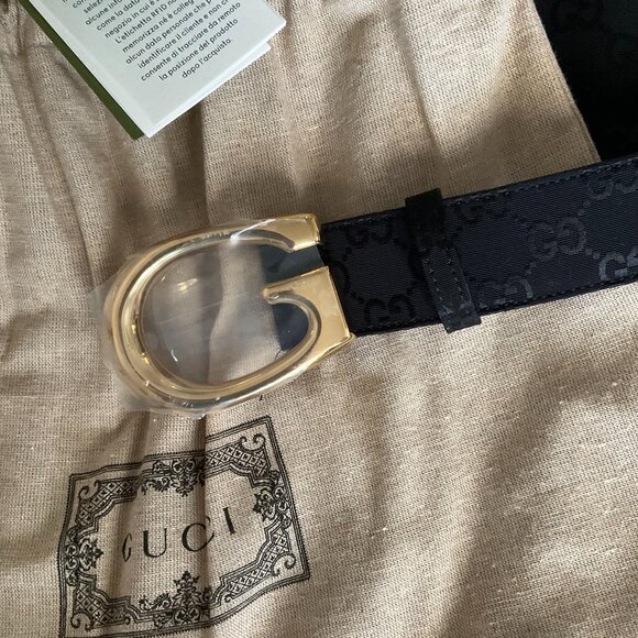 Gucci Black Monogram Jacquard Faille Jumpsuit with Belt - Picture 9 of 14